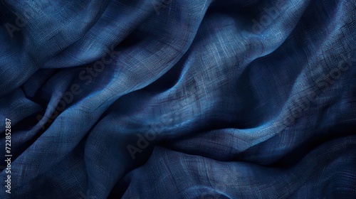 indigo blue, dark blue ocean blue abstract vintage background for design. Fabric cloth canvas texture. Color gradient, ombre. Rough, grain. Matte, shimmer 