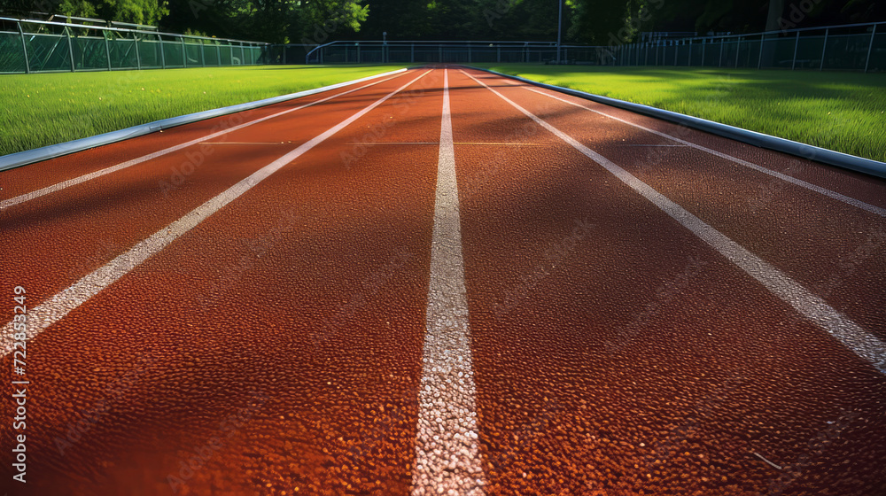 Pristine Running Track. Smooth Surface at sunset