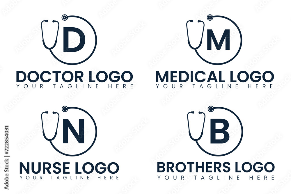 Stethoscope Medical Logo Design, Healthcare  with Stethoscope, Medical Symbol with Stethoscope Vector, Healthcare Icon with Stethoscope Graphic, Stethoscope Illustration, Stethoscope Heartbeat Logo 