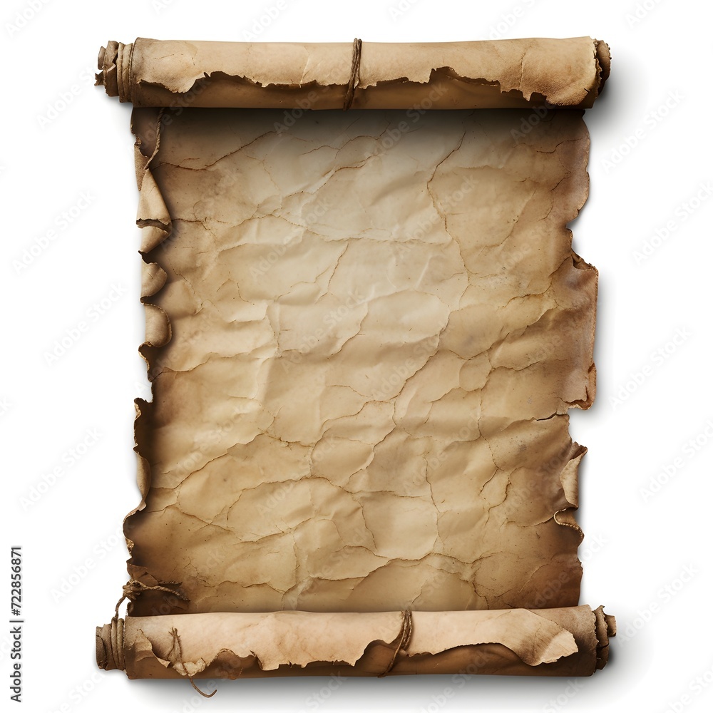 old paper scroll isolated