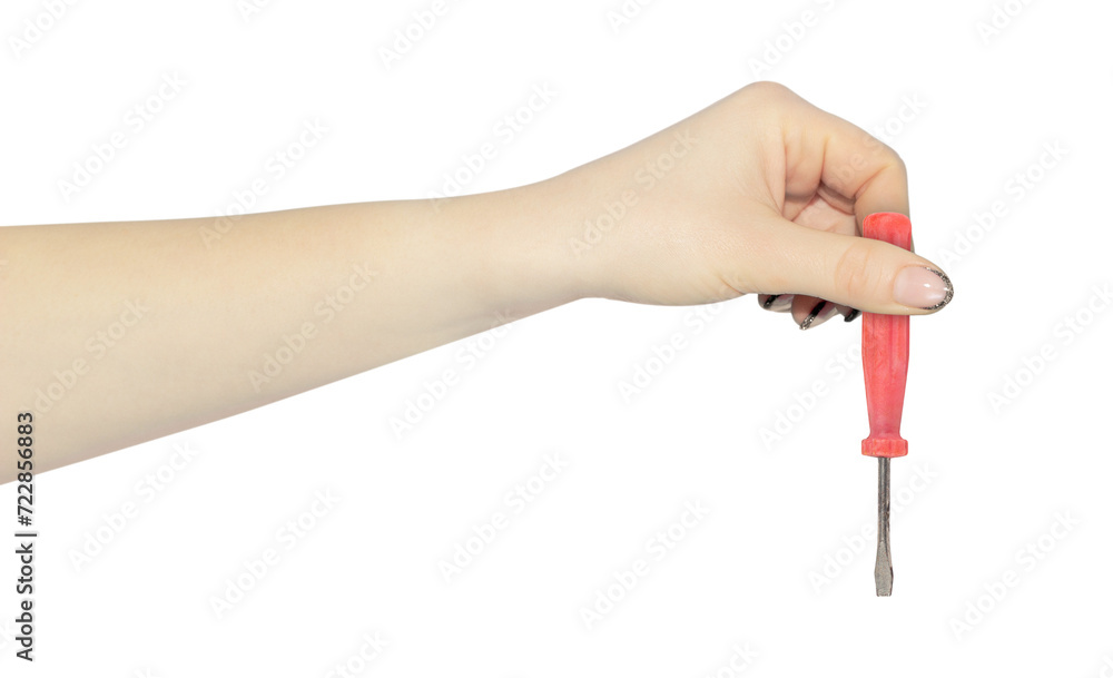 throw away the screwdriver, old screwdriver in hand in front of the trash can, the concept is not to throw away the old tool throw away the screwdriver, old screwdriver in hand in front of the trash can, the concept is not to throw away the old tool