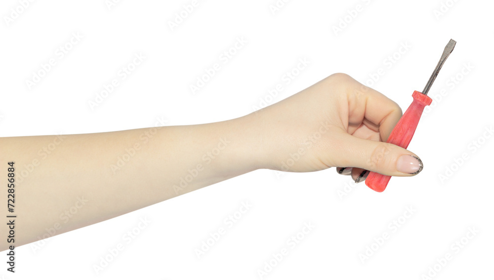 throw away the screwdriver, old screwdriver in hand in front of the trash can, the concept is not to throw away the old tool throw away the screwdriver, old screwdriver in hand in front of the trash can, the concept is not to throw away the old tool