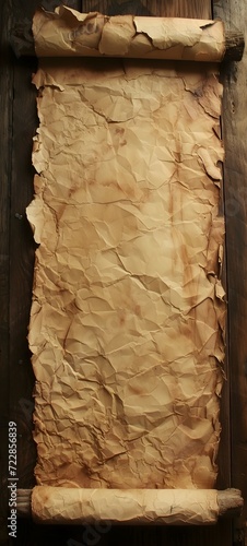 old paper scroll, old paper on wood