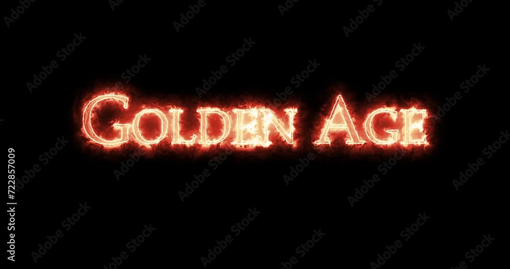 Golden Age written with fire. Loop Golden Age written with fire. Loop