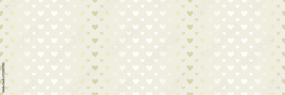 Seamless vector golden heart pattern. Valentine's day luxury background texture. Light green gold glitter foil wallpaper. Expensive shiny glam confetti surface pattern. Mom love seamless background