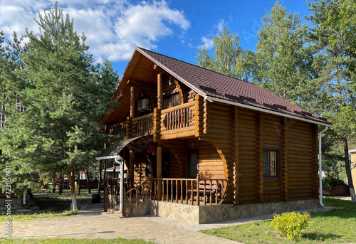 Wooden log house for recreation with family