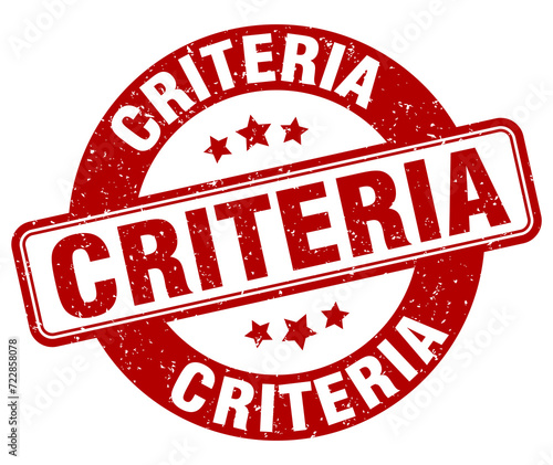 criteria stamp. criteria label. round grunge sign