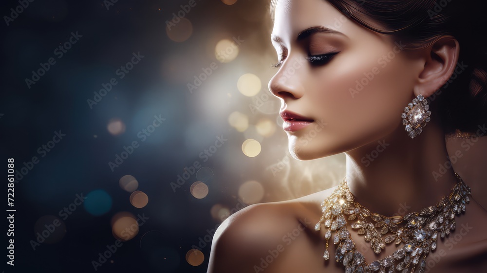 beautiful young woman model showcasing premium jewelry beautiful young woman model showcasing premium jewelry