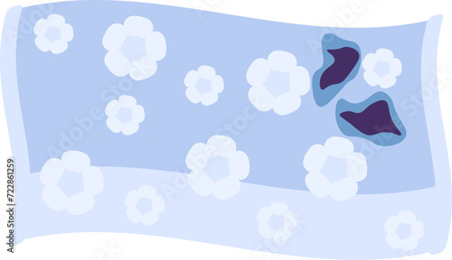 Sorting old unwanted clothes. Old torn blanket. Items out of use and fabric to disposal. Recycling of textile industrial products. Simple cartoon flat vector icon isolated on white background