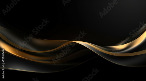 golden waves with black abstract background