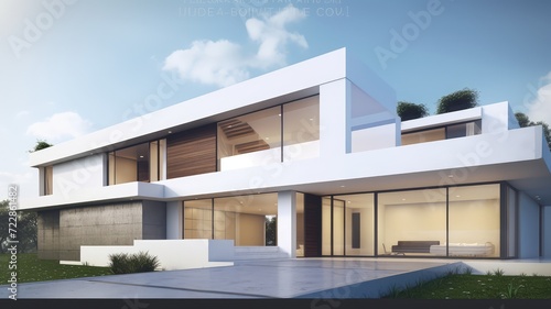 eye catching luxurious outdoor residential house render © Align