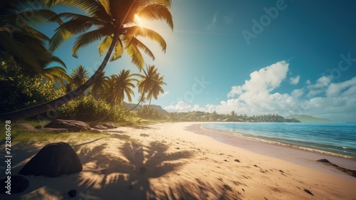 tropical and natural beach scene for summer vacation