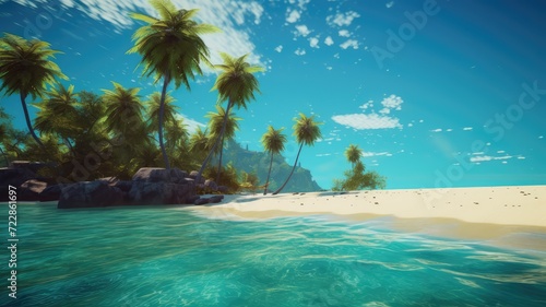 beautiful beach and sea water photo for summer vacation