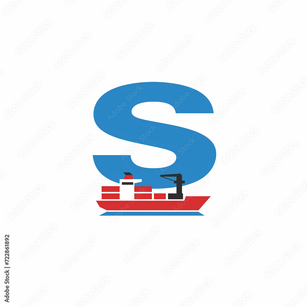 Maritime Shipping Company Logo: Creative Design Incorporating the Letter 'S' with Nautical Elements, Reflecting the Essence of Sea Transport Maritime Shipping Company Logo: Creative Design Incorporating the Letter 'S' with Nautical Elements, Reflecting the Essence of Sea Transport