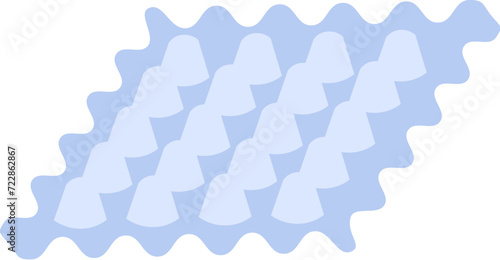 Sorting of paper and office waste. Cardboard tray egg packaging for recycling and disposal. Flat icon. Simple flat cartoon vector isolated on white background