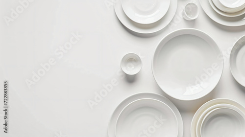 Set of empty dishware photo