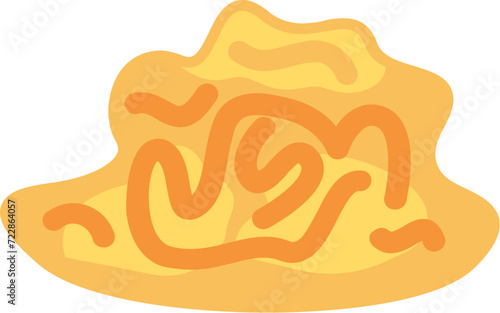 Sorting of paper and office waste. Crumpled wad of Old Brown paper sheet for recycling and disposal. Flat icon. Simple flat cartoon vector isolated on white background