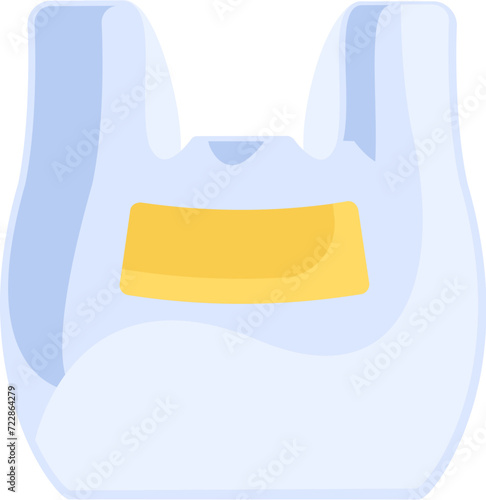 PVC cellophane bag separation. Recycling of plastic production and supermarket packaging waste. Element for infographics design. Simple cartoon flat vector isolated on white background