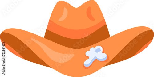 Sorting old unwanted clothes. Old stained cowboy hat. Items out of use and fabric to disposal. Recycling of textile industrial products. Simple cartoon flat vector icon isolated on white background