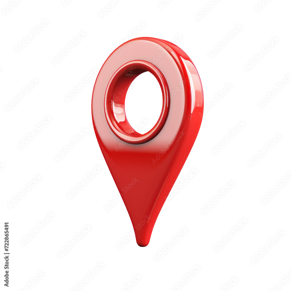 Red map pointer icon, cut out - stock png. Red map pointer icon, cut out - stock png.