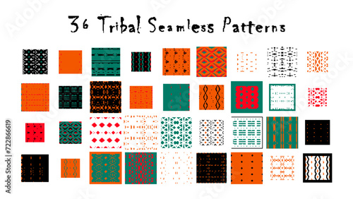 Set of 36 tribal seamless patterns