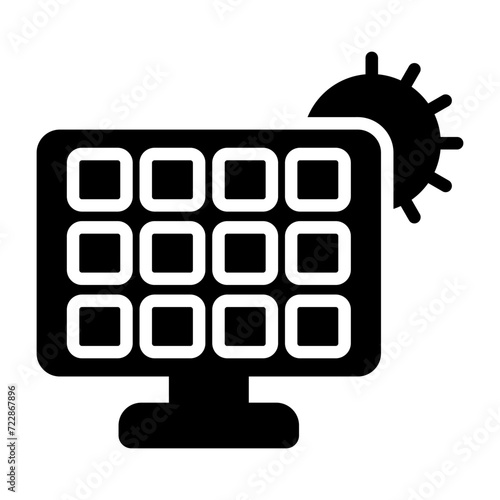 Solar panel charger Vector Icon