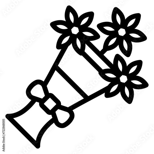 Flower Bouquet Icon Style