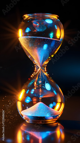 a beautiful designed hourglass with sand