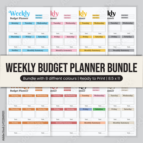 2024 weekly budget planner design bundle photo