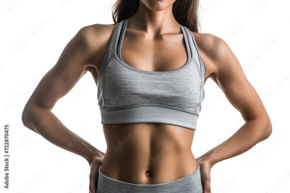 Fitness woman, cut out - stock png.