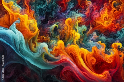 Masterpiece of Swirling Colors on Turbulent Flow (JPG 300Dpi 10800x7200)