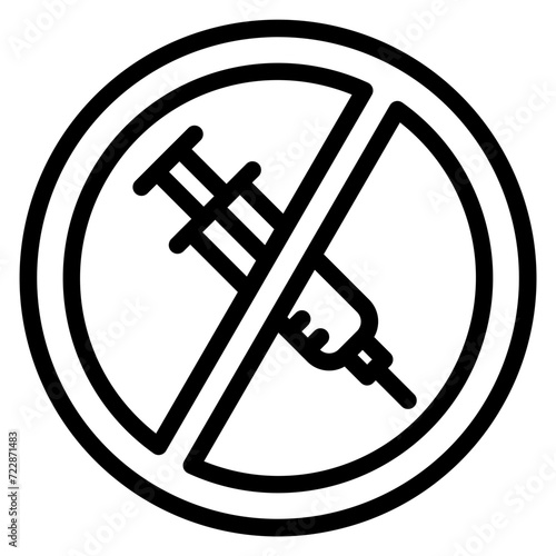 Anti Vaccination Icon Style