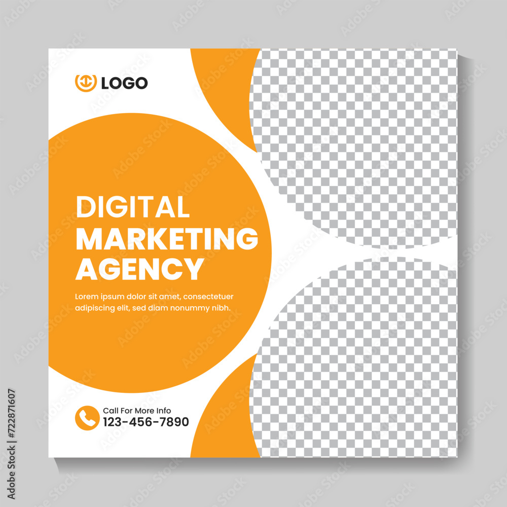 Fototapeta premium Corporate digital marketing agency social media post design template