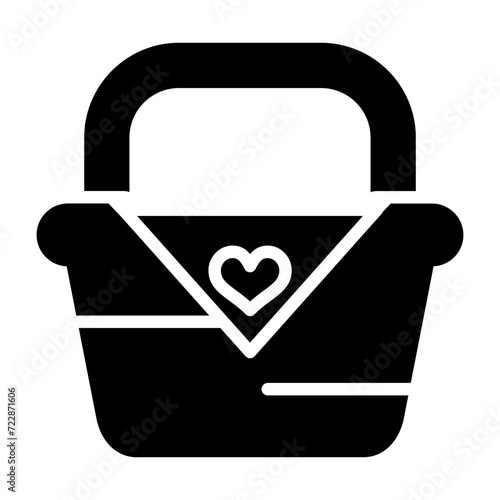 Romantic picnic basket Vector Icon