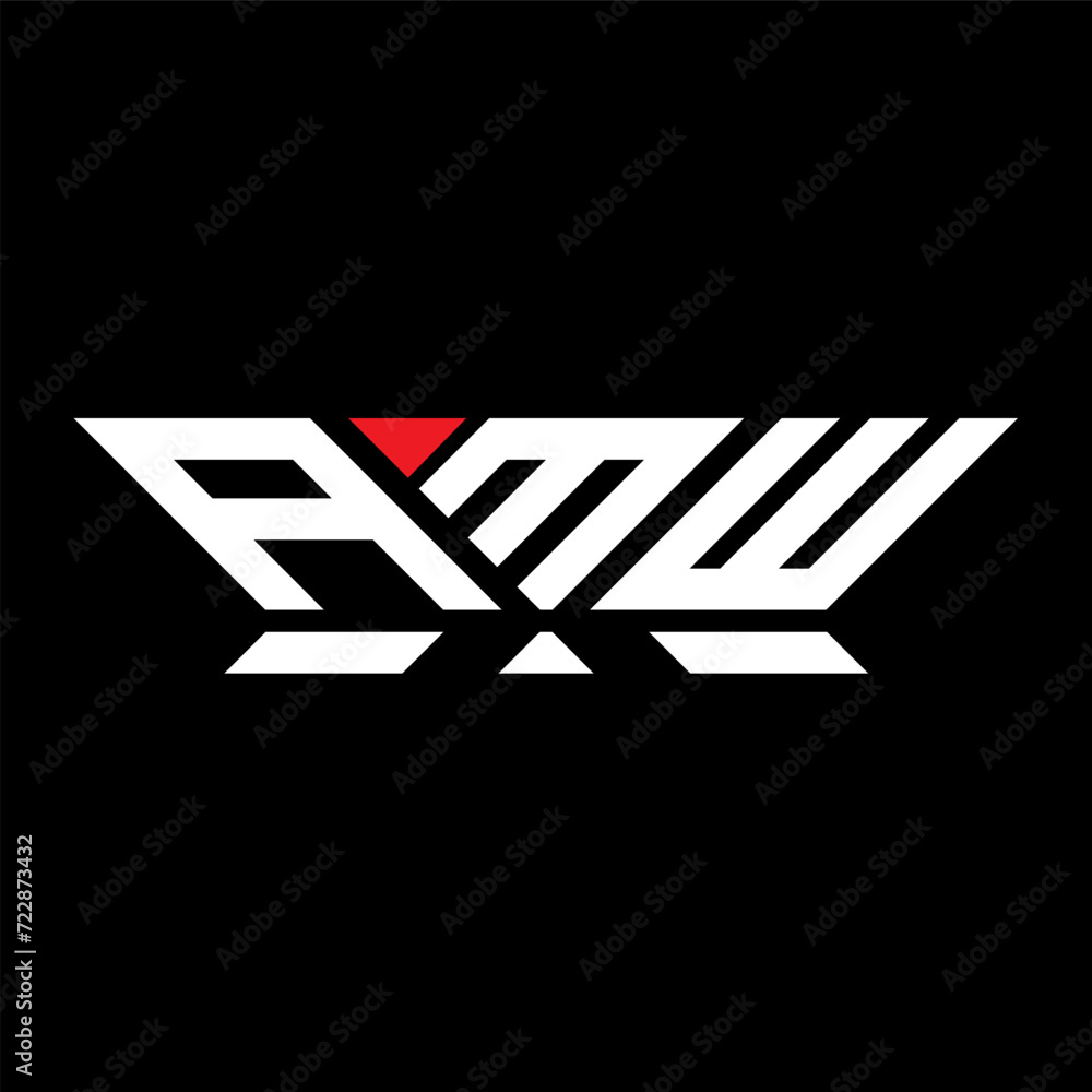 Obraz premium AMW letter logo vector design, AMW simple and modern logo. AMW luxurious alphabet design 