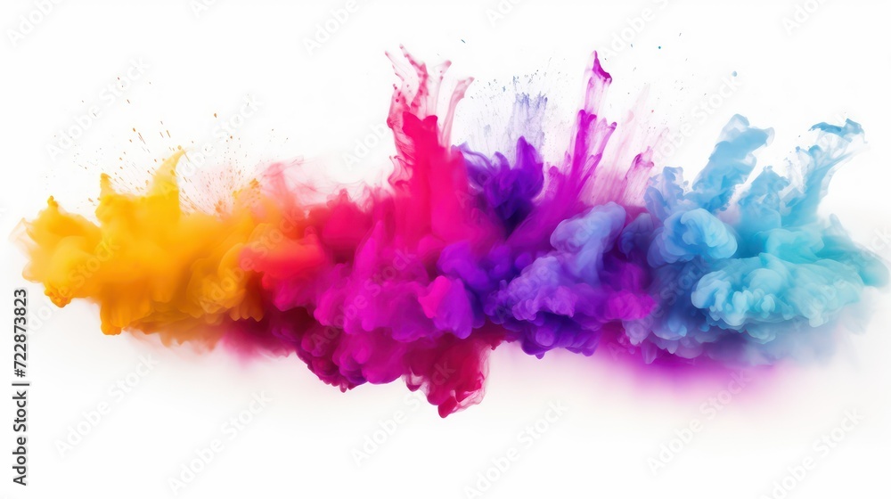 colorful watercolor splashes on white background