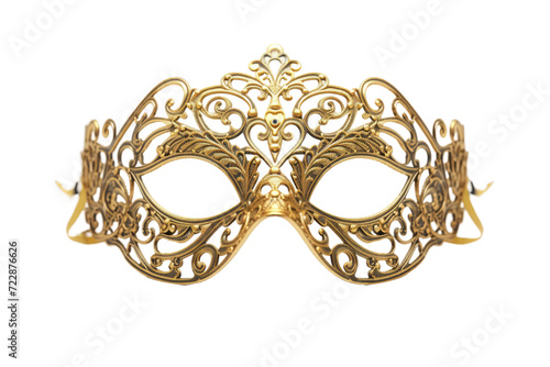 Opulent Gold Carnival Mask Isolated On Transparent Background
