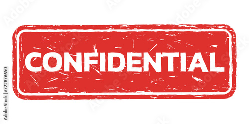 Confidential rubber stamp or seal with grunge texture. Vector illustration.