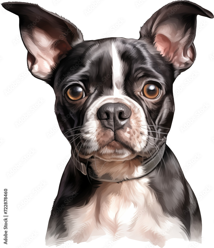 Boston terrier dog isolated on transparent background Boston terrier dog isolated on transparent background