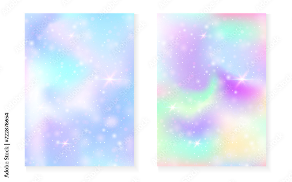 Rainbow background with kawaii princess gradient. Magic unicorn hologram. Rainbow background with kawaii princess gradient. Magic unicorn hologram.