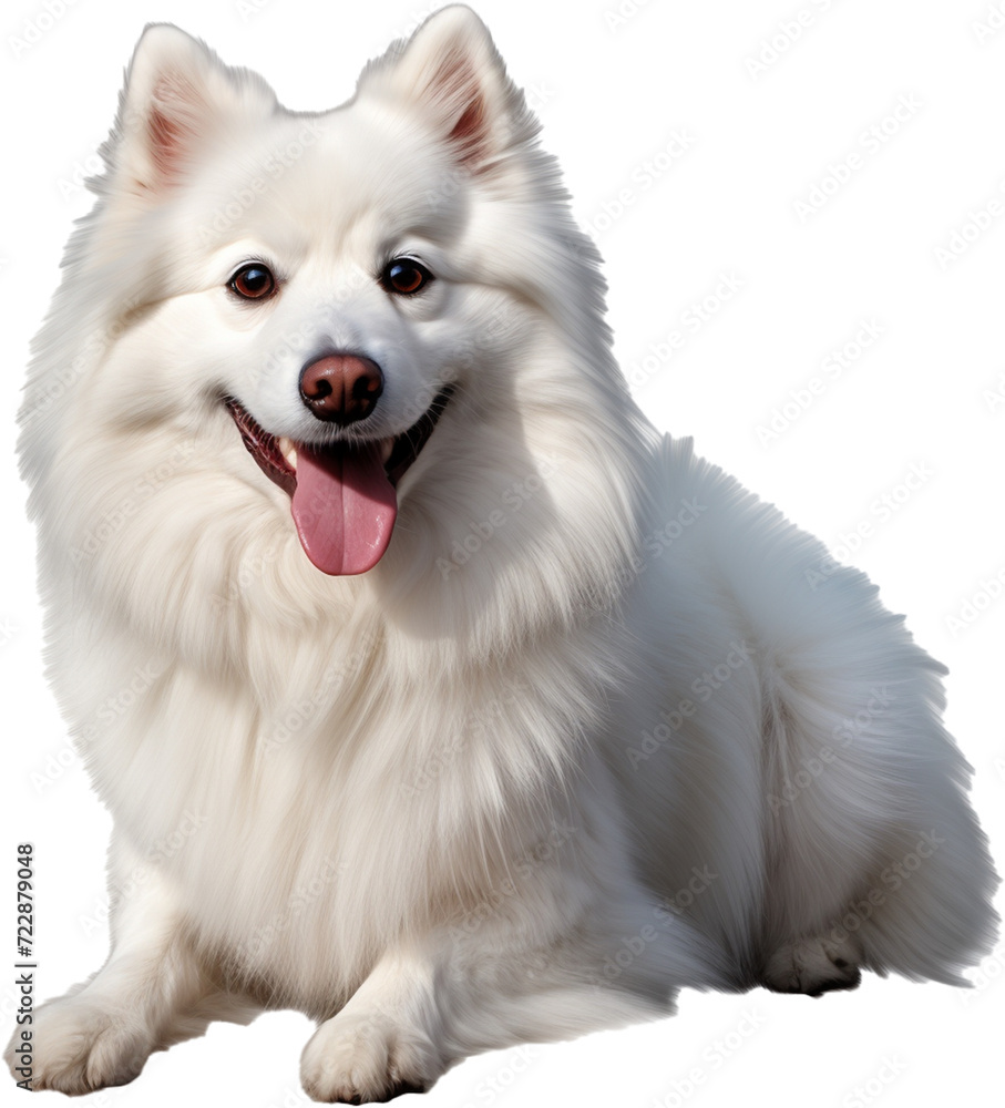 Obraz premium Cute white siberian husky isolated on transparent background