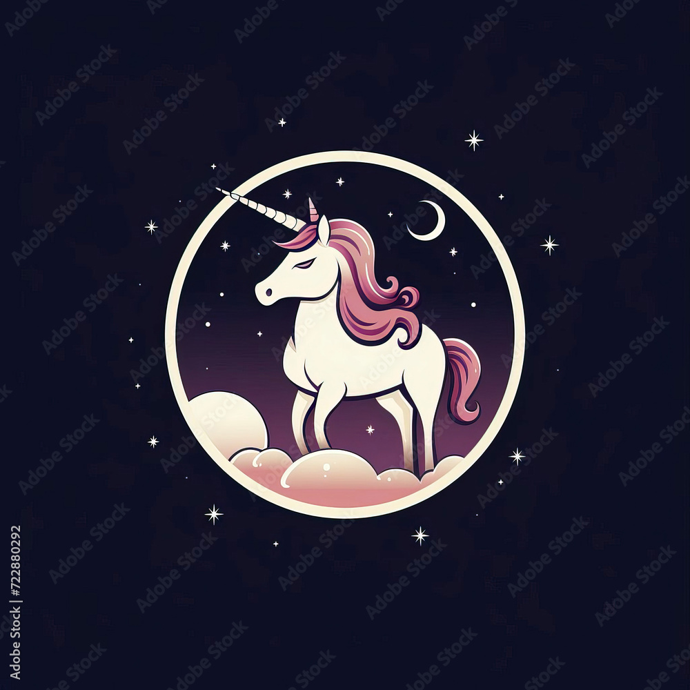 A unicorn drawn in a vector style13
