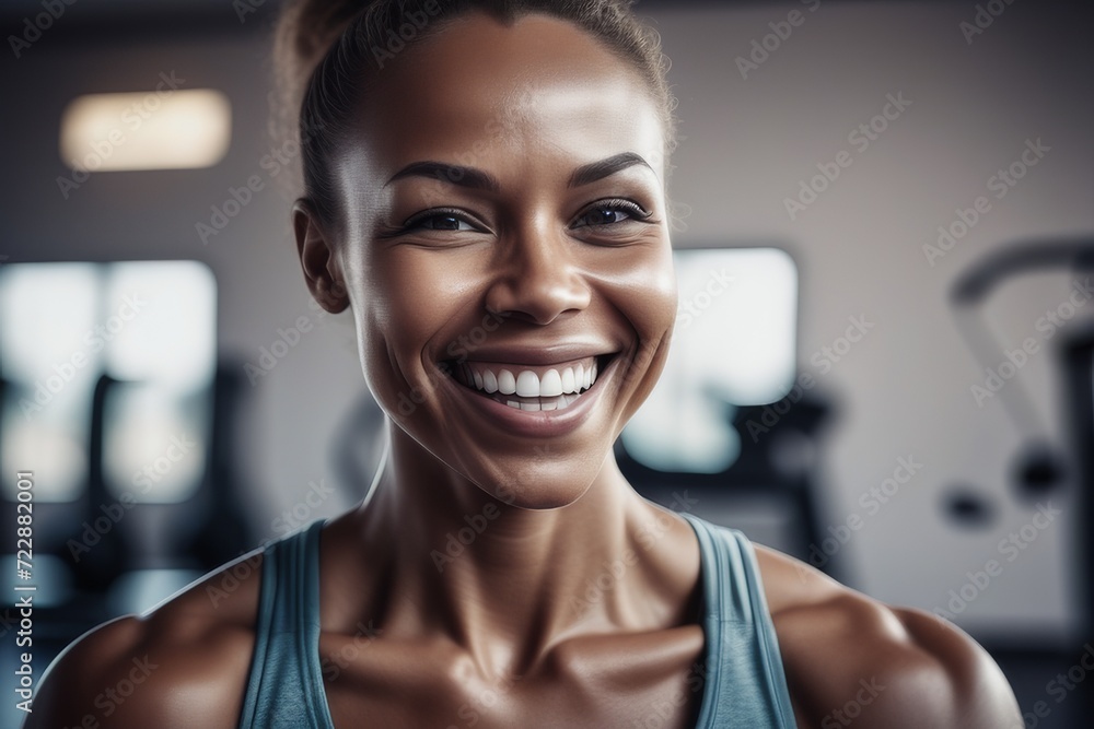 Portrait of a smiling sporty young woman at the gym Portrait of a smiling sporty young woman at the gym