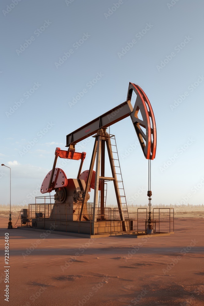 A solitary oil pump, faithfully churning, amidst a sea of vibrant green. A solitary oil pump, faithfully churning, amidst a sea of vibrant green.