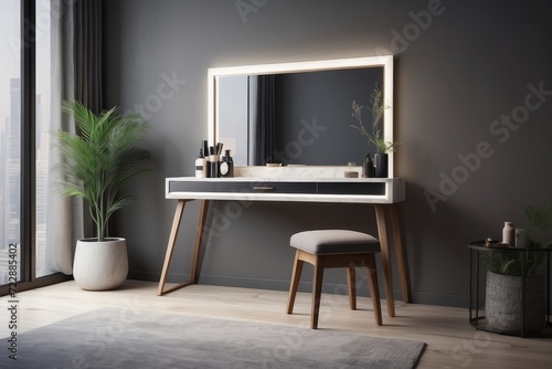 minimalistic dressing table interior concept