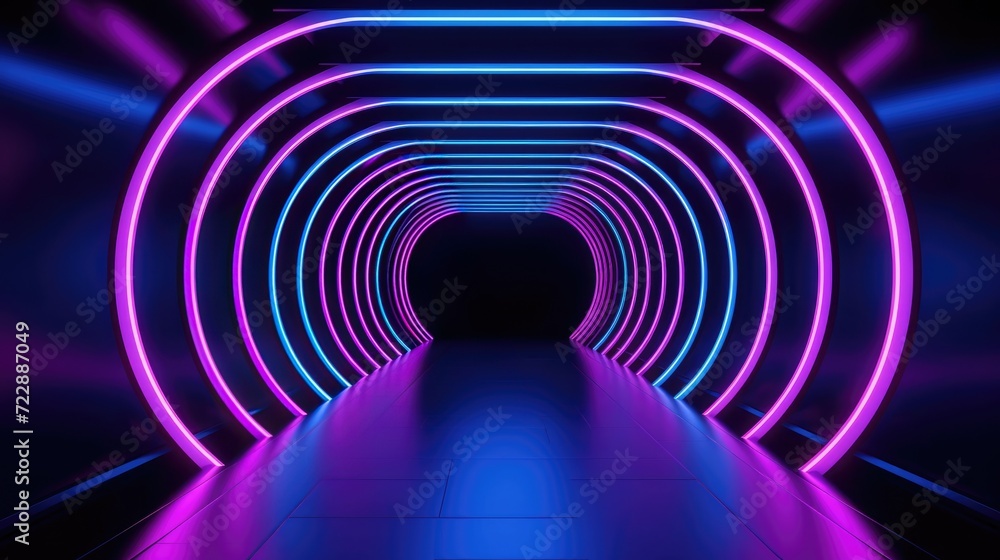 Futuristic background. Neon interior. Futuristic background. Neon interior.