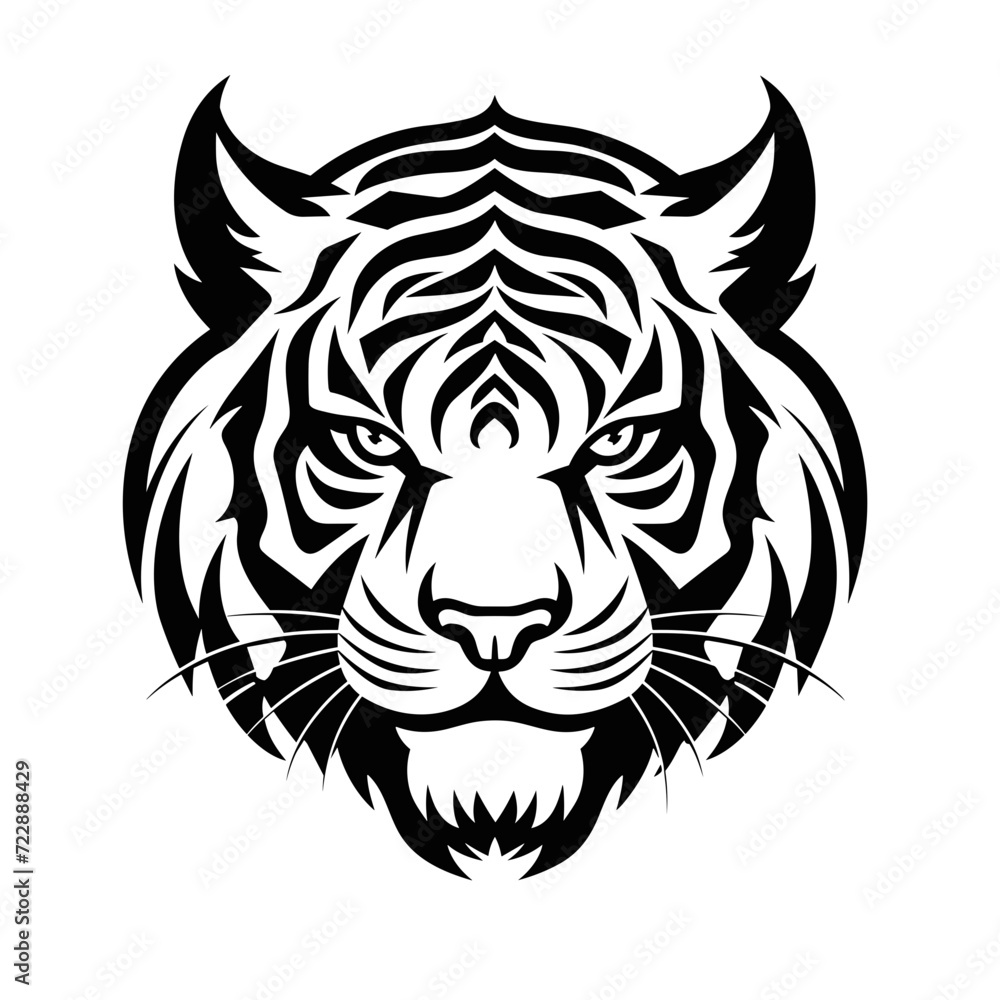 tiger head silhouette tattoo logo beautiful best for your t-shirt