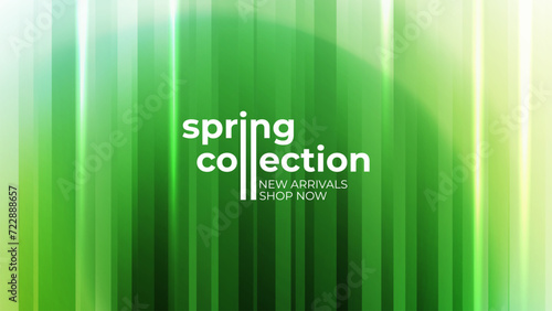 Spring Collection. New Arrivals. Promotional banner. Springtime season abstract blurred background for business, seasonal shopping promotion and advertising. Vector illustration.
