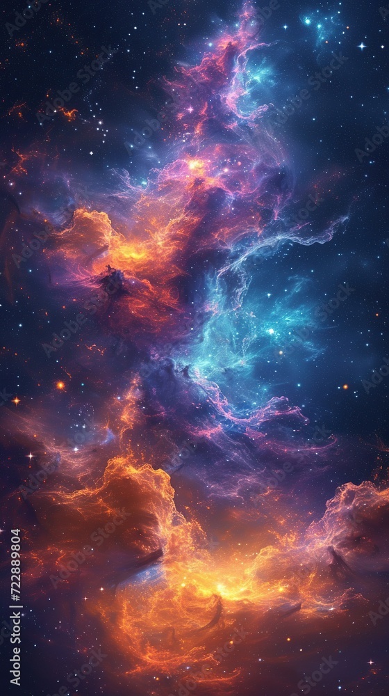 Obraz premium Beautiful space. Nebula and galaxies in space. Created with Generative AI