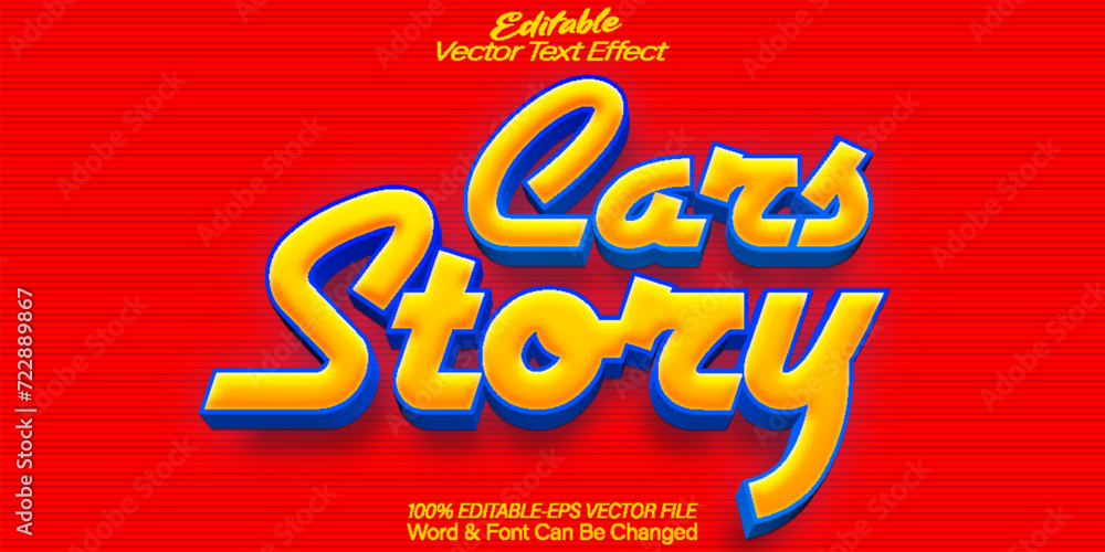 Car Story Text Effect Editable Alphabet Movie Film Cartoon Hero